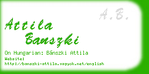 attila banszki business card